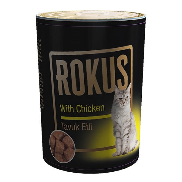 Rokus Tavuklu Yetişkin Konserve Kedi Maması 1 Adet 410 Gr yaş konserve kedi maması