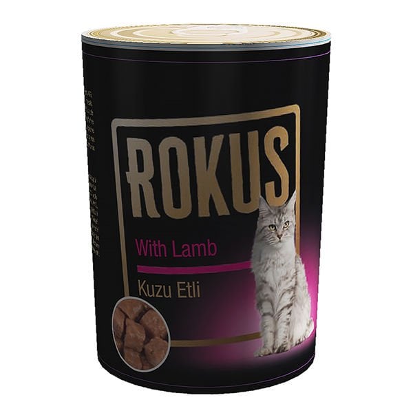 Rokus Kuzulu Yetişkin Konserve Kedi Maması 1 Adet 410 Gr yaş konserve kedi maması