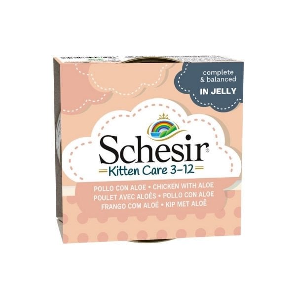 Schesir Kitten Tavuk ve Aloeveralı Yavru Konserve Kedi Maması 1 Adet 85 Gr yaş konserve kedi maması