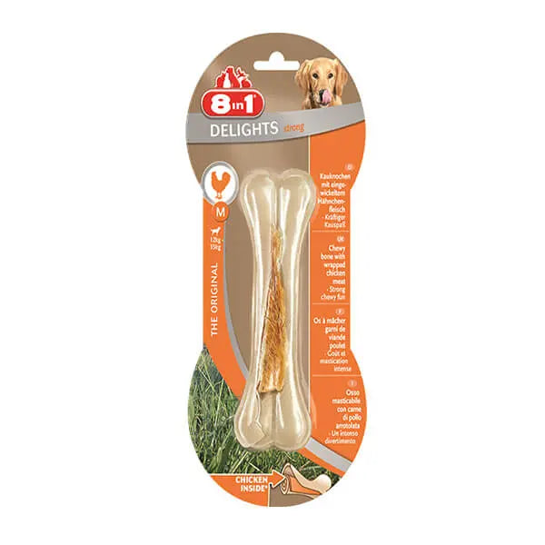 8in1 Delights Tavuklu Köpek Kemik Ödülü 1 Adet Large 130 Gr - Köpek Ödül Maması