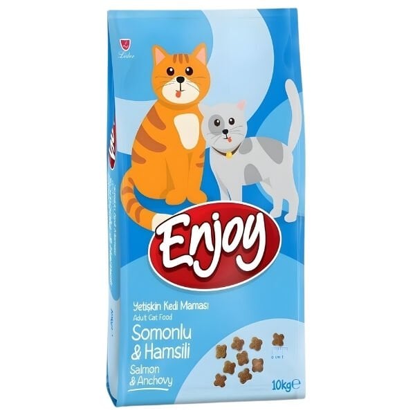Enjoy Somonlu ve Hamsili Yetişkin Kedi Maması 10 Kg - Kuru Kedi Maması