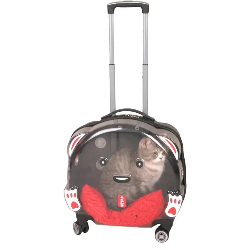 Lepus Wheel Bag Tekerlekli Kedi ve Köpek Taşıma Çantası Siyah 42x44x23 Cm - Kedi Aksesuarı