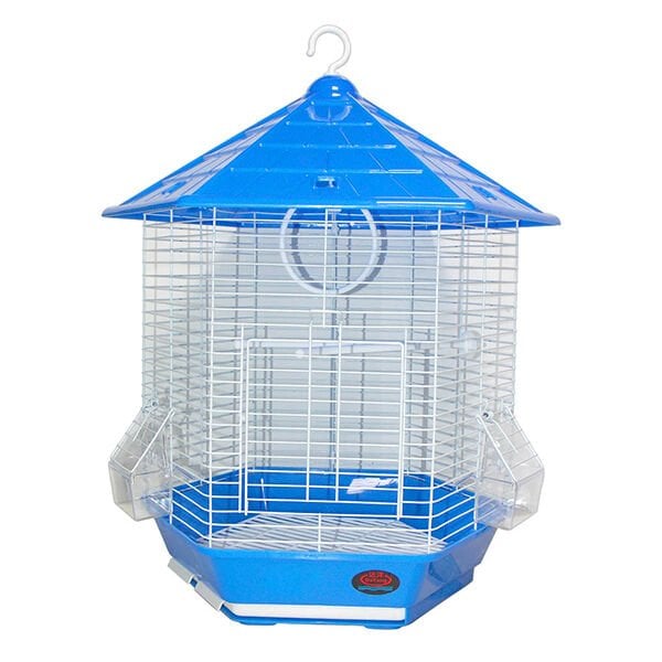 Dayang Altıgen Kuş Kafesi Mavi 44.6x39x53.5 Cm
