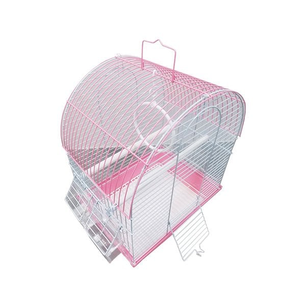 Dayang İki Kapılı Davul Muhabbet Kuş Kafesi Pembe 30x23x40 Cm

