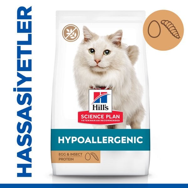 Hills Science Plan Hypoallergenic Yumurtalı ve Böcekli Tahılsız Yetişkin Kedi Maması 1.5 Kg - Kuru Kedi Maması