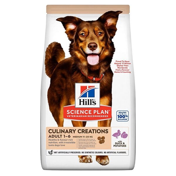 Hills Culinary Creations Orta Irk Ördekli ve Patatesli Yetişkin Köpek Maması 14 Kg - Kuru Köpek Maması