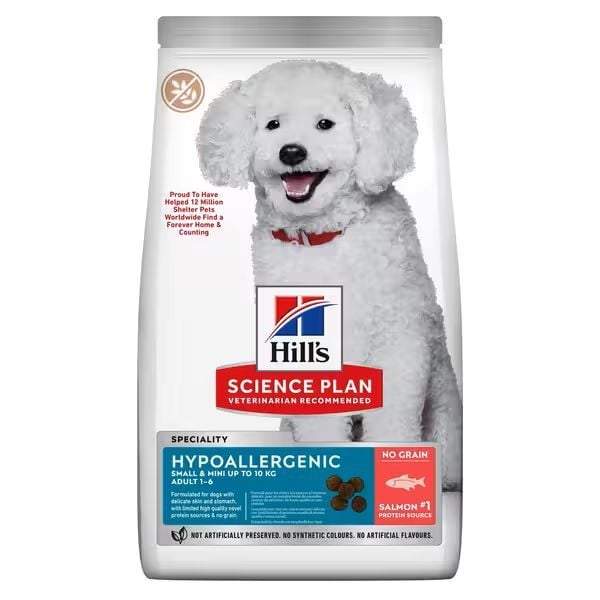 Hills Science Plan Hypoallergenic Somonlu Mini Irk Tahılsız Yetişkin Köpek Maması 1.5 Kg - Kuru Köpek Maması