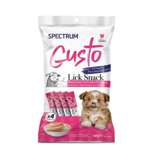Spectrum Gusto Kuzu Etli ve Bal Kabaklı Sıvı Yavru Köpek Ödül Maması 1 Adet 4x15 Gr - Köpek Ödül Maması