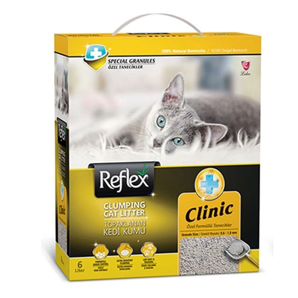 Reflex Klinik Özel Tanecik Süper Hızlı Topaklanan Kedi Kumu 1 Adet 6 Lt ürünü görseli