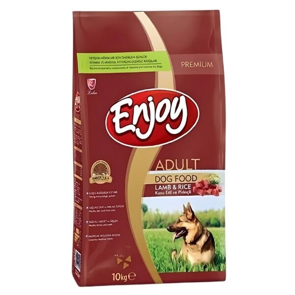 Enjoy Kuzulu ve Pirinçli Yetişkin Köpek Maması 10 Kg - Kuru Köpek Maması