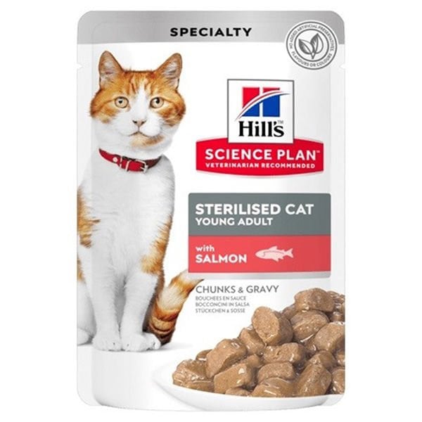 Hills Sterilised Somonlu Pouch Kısırlaştırılmış Konserve Kedi Maması 1 Adet 85 Gr yaş konserve kedi maması