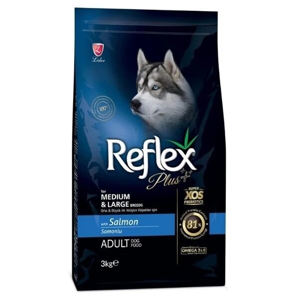 Reflex Plus Somonlu Orta ve Büyük Irk Yetişkin Köpek Maması 3 Kg - Kuru Köpek Maması