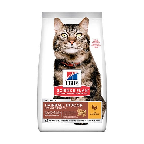 Hills Hairball İndoor Tavuklu Tüy Yumağı Önleyici Yaşlı Kedi Maması 1.5 Kg - Kuru Kedi Maması