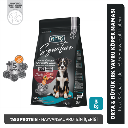 Signature Kuzulu Orta ve Büyük Irk Yavru Köpek Maması 3 Kg - Kuru Köpek Maması