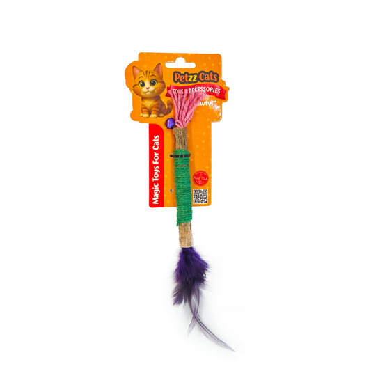 PetzzCats Zımpara Matatabi ve Çıngırak Sesli Peluş Kedi Oyuncağı Yeşil 1x20 Cm - Kedi Oyuncağı