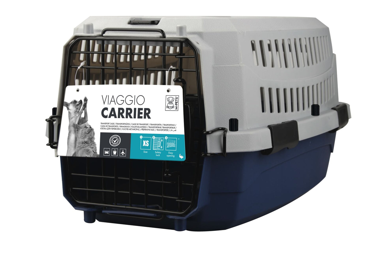 M-Pets Viaggio Carrier Iata Kedi ve Küçük Irk Köpek Taşıma Çantası 48.3x32x25.4 Cm Gri/Lacivert Xsmall - Kedi Aksesuarı