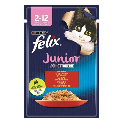 Felix Sensations Junior Taze Jöle İçerisinde Sığır Etli Yavru Yaş Kedi Maması 1 Adet 85 Gr
