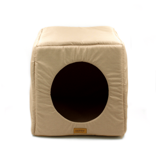 Lepus Trio Küp Yuva Küçük Irk Köpek ve Kedi Yatağı Bej 35x35x35 Cm - Kedi Aksesuarı