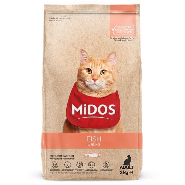 Midos Balık ve Pirinçli Kısırlaştırılmış Yetişkin Kedi Maması 2 Kg - Kuru Kedi Maması