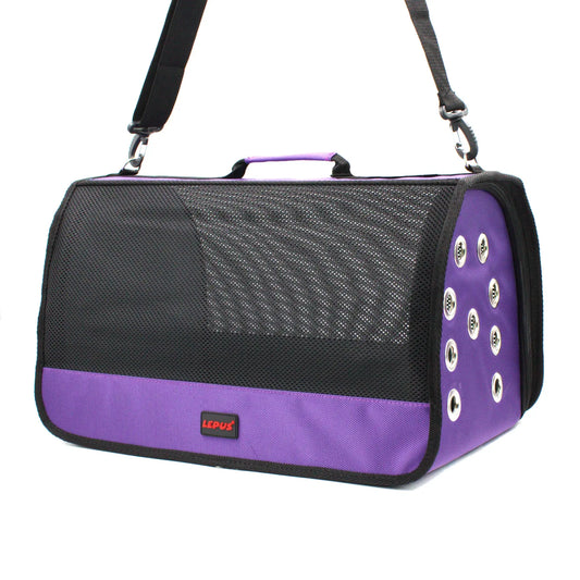 Lepus Mesh Bag Omuz Askılı Kedi ve Küçük Irk Taşıma Çantası Mor 28x45x28 Cm - Kedi Aksesuarı