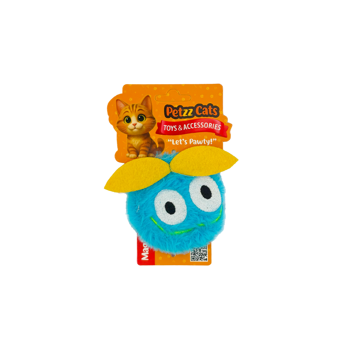 PetzzCats Peluş Matatabi ve Çıngırak Sesli Peluş Kedi Oyuncağı Mavi 12x8 Cm - Kedi Oyuncağı