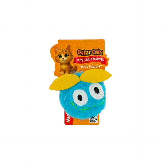 PetzzCats Peluş Matatabi ve Çıngırak Sesli Peluş Kedi Oyuncağı Mavi 12x8 Cm - Kedi Oyuncağı