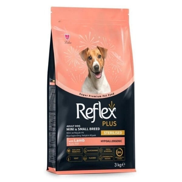 Reflex Plus Kuzu Etli Mini ve Küçük Irk Kısırlaştırılmış Yetişkin Köpek Maması 3 Kg - Kuru Köpek Maması