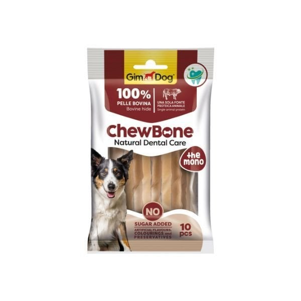 Gimdog Chew Bone Diş Sağlığı Destekleyici Naturel Burgu Köpek Çiğneme Kemiği 80 Gr 10 Adet - Köpek Ödül Maması