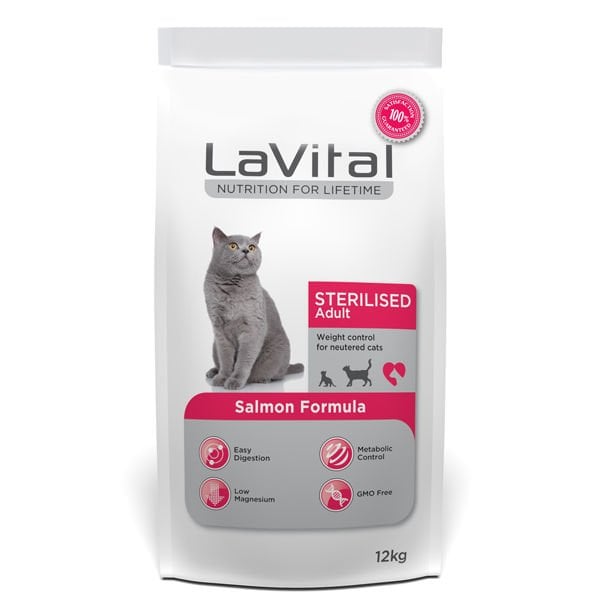 Lavital Sterilised Somonlu Kısırlaştırılmış Kedi Maması 12 Kg - Kuru Kedi Maması