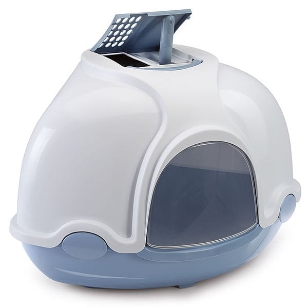 İmac Ginger Kapalı Kedi Tuvaleti Beyaz/Mavi 52x52x44.5 Cm ürün görseli