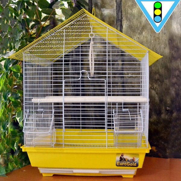 Euro Gold Üçgen Çatılı Kuş Kafesi Renkli 34.5x28x45.5 Cm
