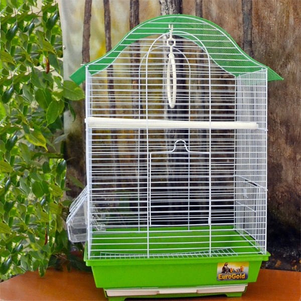 Euro Gold Telli Oval Kuş Kafesi Yeşil 34.5x28x54.5 Cm
