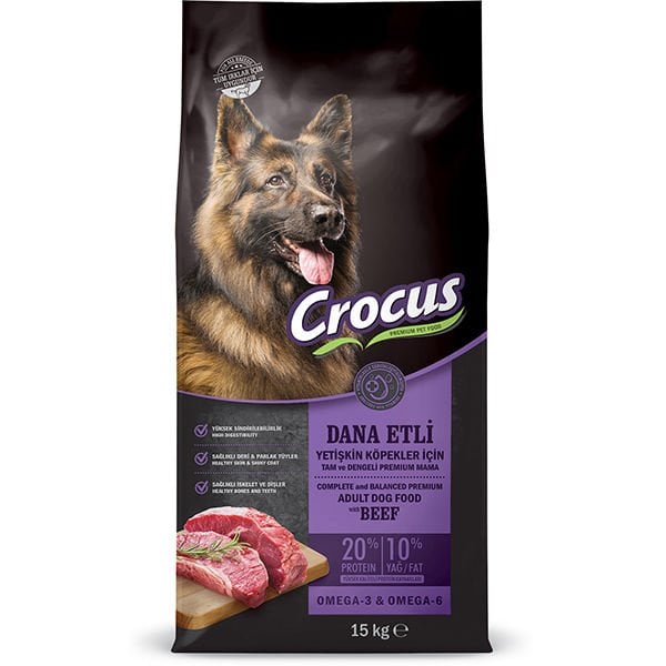 Crocus Adult Biftekli ve Pirinçli Yetişkin Köpek Maması 15 Kg - Kuru Köpek Maması
