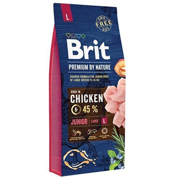 Brit Premium Nature Büyük Irk Tavuklu Yavru Köpek Maması 15 Kg - Kuru Köpek Maması