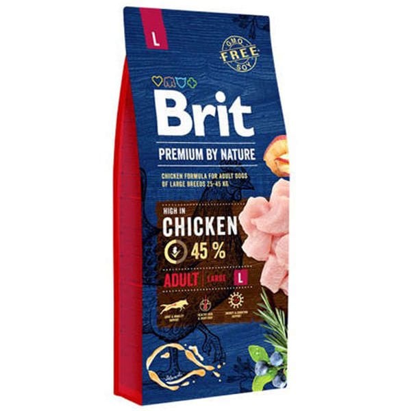 Brit Premium Nature Büyük Irk Tavuklu Yetişkin Köpek Maması 15 Kg - Kuru Köpek Maması