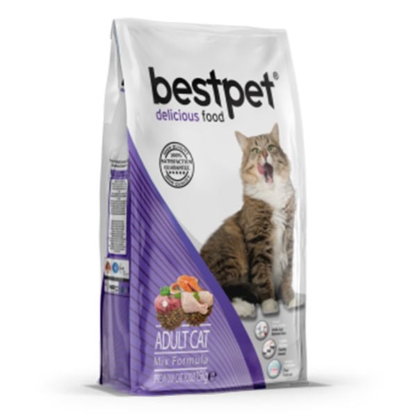 Bestpet Mix Tavuklu Kuzulu ve Balıklı Yetişkin Kedi Maması 15 Kg - Kuru Kedi Maması