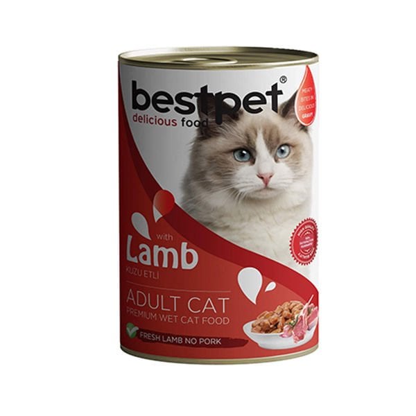 Bestpet Kuzulu Jöleli Yetişkin Konserve Kedi Maması 1 Adet 400 Gr yaş konserve kedi maması
