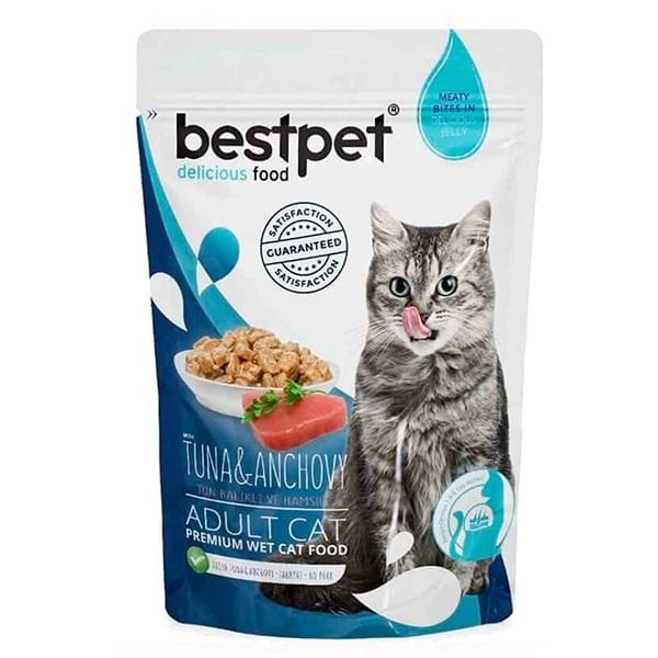 Bestpet Ton Balıklı ve Hamsili Yetişkin Konserve Kedi Maması 1 Adet 85 Gr yaş konserve kedi maması