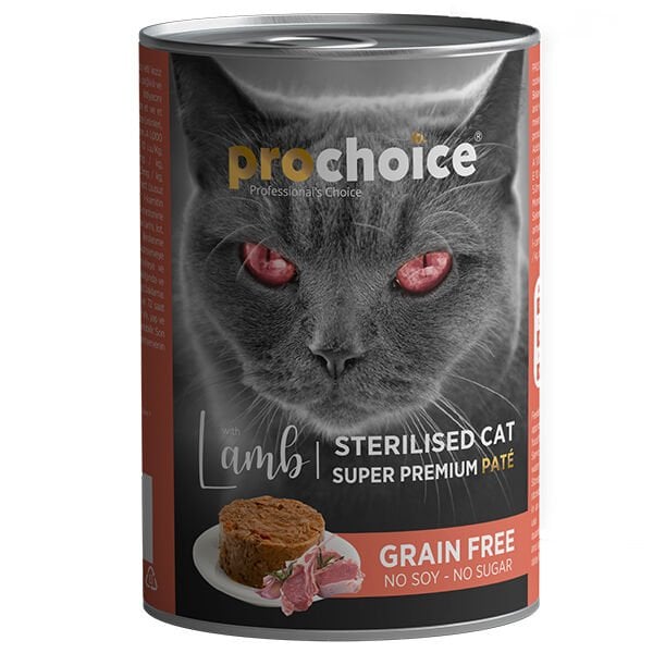 Pro Choice Sterilised Kuzulu Kısırlaştırılmış Konserve Kedi Maması 1 Adet 400 Gr yaş konserve kedi maması