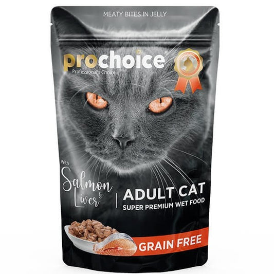 Pro Choice Tahılsız Somon ve Ciğerli Yetişkin Yaş Kedi Maması 1 Adet 85 Gr yaş konserve kedi maması