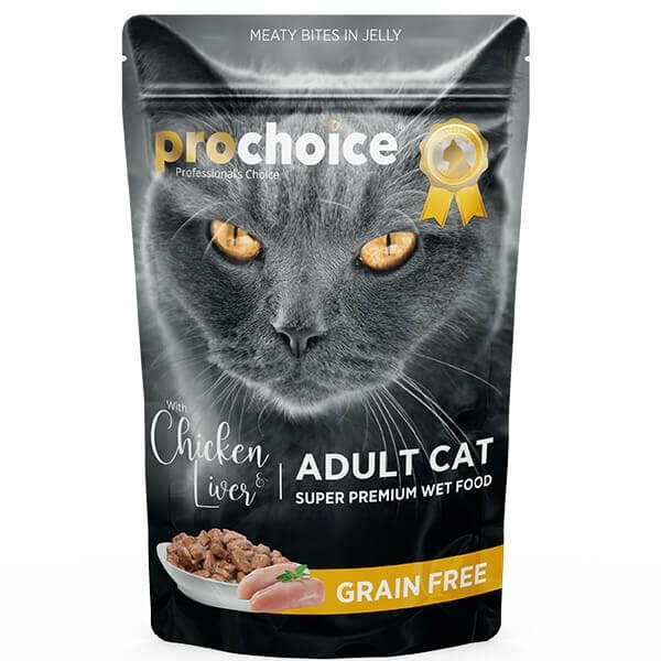 Pro Choice Tahılsız Tavuk ve Ciğerli Yetişkin Yaş Kedi Maması 1 Adet 85 Gr yaş konserve kedi maması