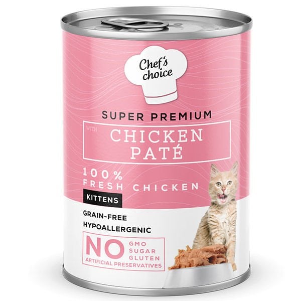 Chefs Chıoice Kitten Tavuklu Ezme Yavru Konserve Kedi Maması 1 Adet 400 Gr yaş konserve kedi maması