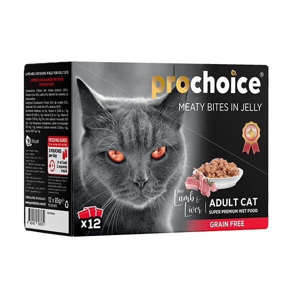 Pro Choice Kuzu Etli ve Cigerli Family Pack Yaş Kedi Maması 12 Adet 85 Gr yaş konserve kedi maması