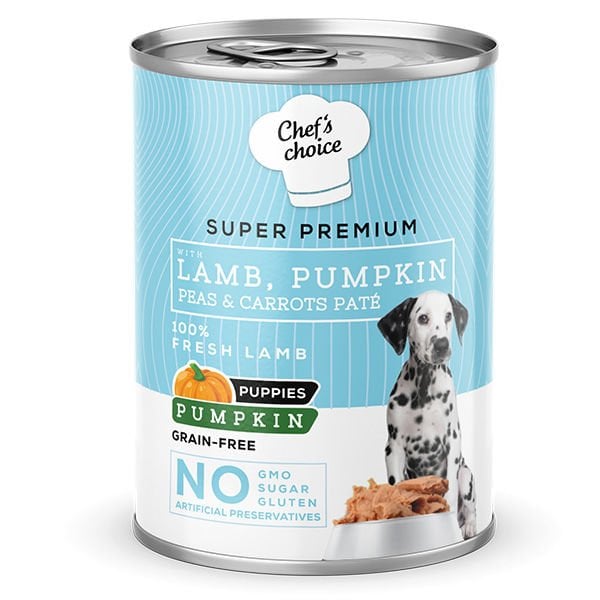 Chefs Choice Kıyılmış Kuzu Etli ve Balkabaklı Yavru Köpek Konservesi 1 Adet 400 Gr - Konserve Köpek Maması