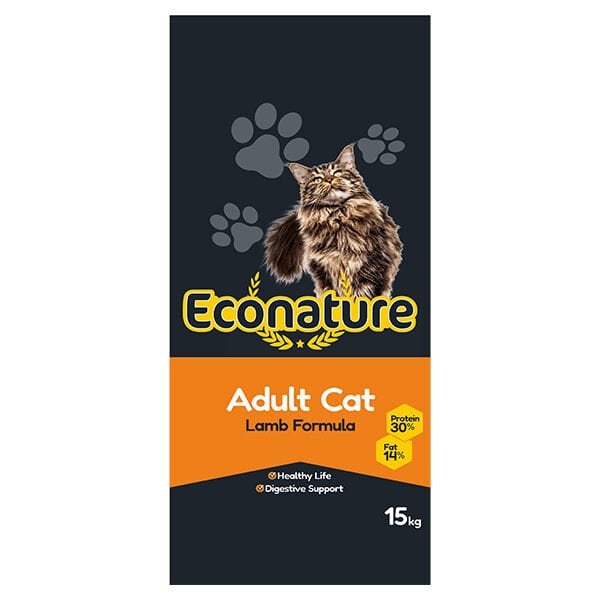 Econature Kuzu Etli Yetişkin Kedi Maması 15 Kg - Kuru Kedi Maması