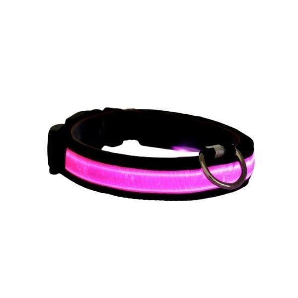 Petzz Işıklı Ayarlanabilir Flaşörlü Kedi ve Köpek Boyun Tasması Pembe 40-48 Cm / 2.5 Cm - Kedi Tasması