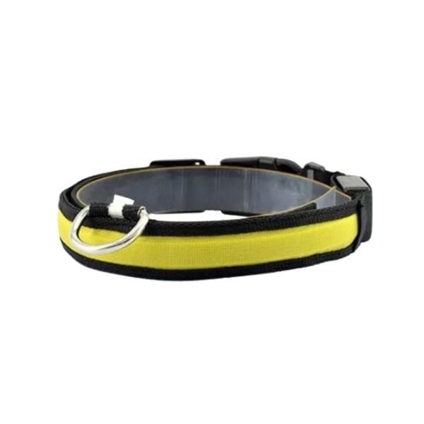 Petzz Işıklı Ayarlanabilir Flaşörlü Kedi ve Köpek Boyun Tasması Sarı 52-60 Cm / 2.5 Cm - Kedi Tasması