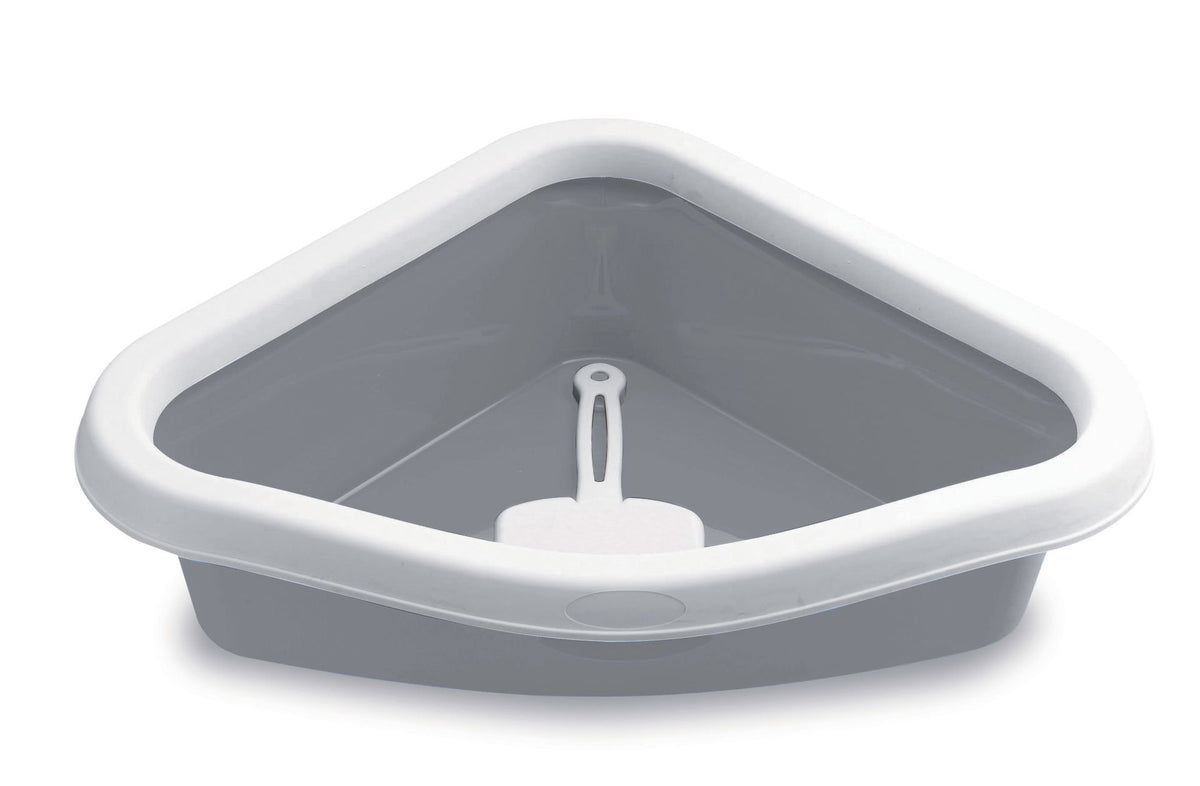 Stefanplast Sprint Corner Köşeli Açık Kedi Tuvaleti Beyaz/Gri 56x40x14 Cm ürün görseli