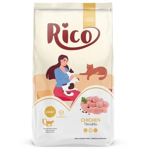 Rico Tavuklu Kısırlaştırılmış Yetişkin Kedi Maması 15 Kg - Kuru Kedi Maması
