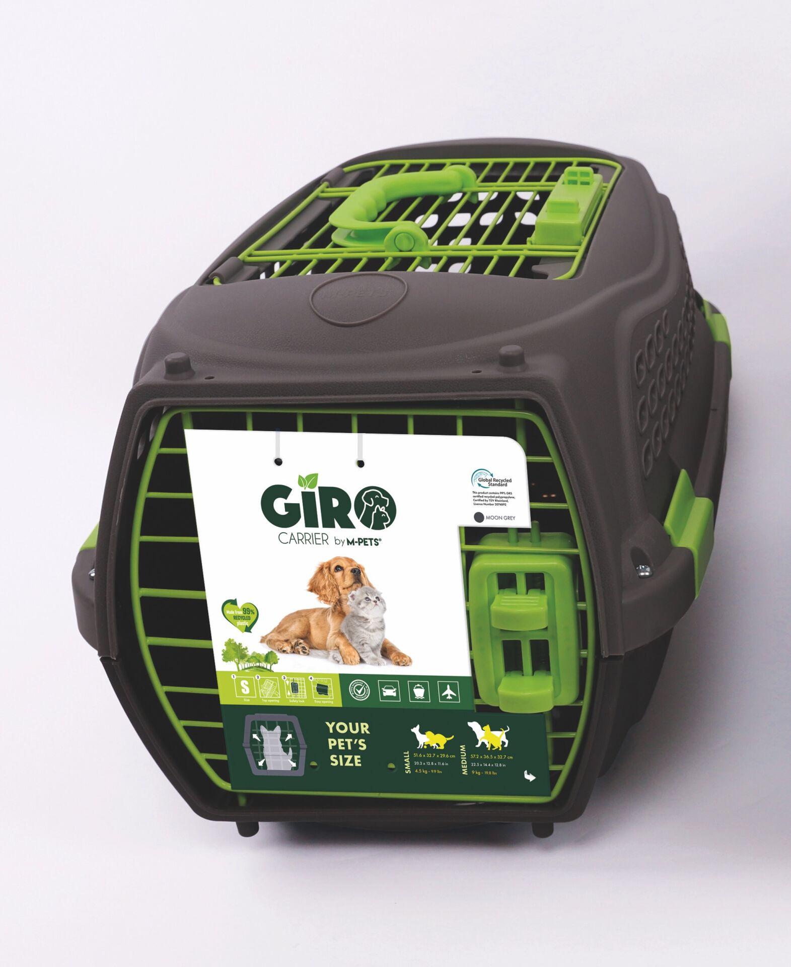 M-Pets Eco Giro Carrier Kedi ve Küçük Irk Köpek Taşıma Çantası 51.6x32.7x29.6 Cm Siyah/Turuncu Small - Kedi Aksesuarı